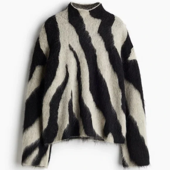 H&M EDITION MOHAIR-BLEND MOCK TURTLENECK SWEATER SIZE XS - Picture 7 of 11